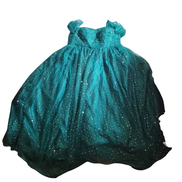 Green & Silver Stars & Moons Sequined Formal Dress (28W) - Picture 6 of 8